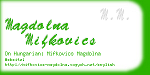 magdolna mifkovics business card